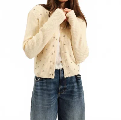 Maxine Muse Embellished Crewneck Top In Ivory In Neutral