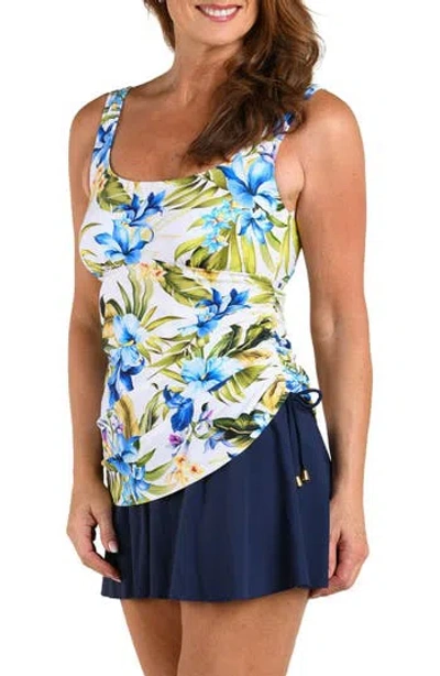 Maxine Of Hollywood Serenity Adjustable Full Coverage Tank Swimdress In Multi