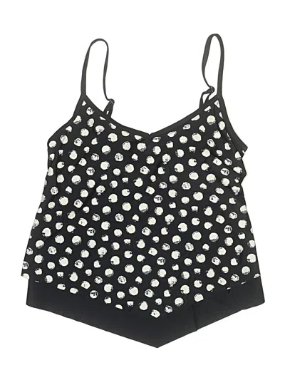 Pre-owned Maxine Of Hollywood Swimsuit Top Black Polka Dots Pattern Swimwear