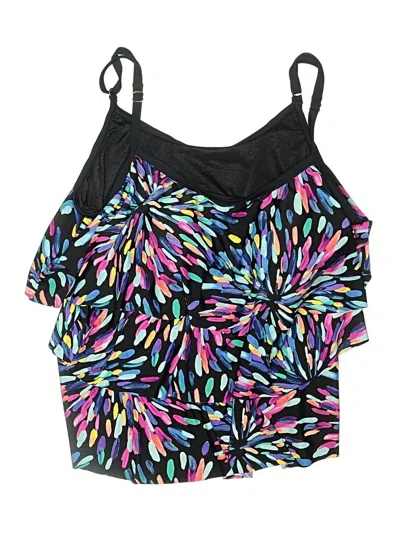 Pre-owned Maxine Of Hollywood Swimsuit Top Black Scoop Neck Swimwear