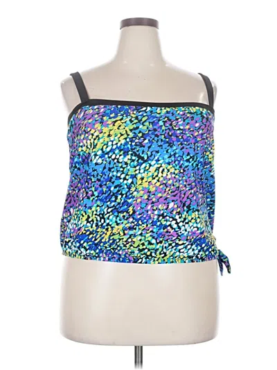 Pre-owned Maxine Of Hollywood Tube Top Blue Strapless Neckline Tops