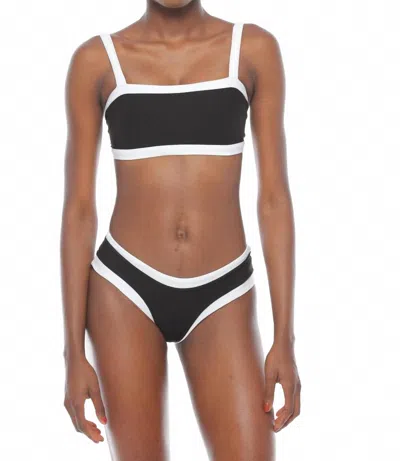 Maxine Vlad Crop Top & Apollo Bottom Set In Blanc In Black