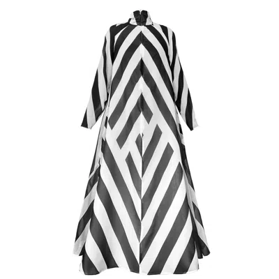Maxjenny Women's A-line Maxi Dress - Black & White