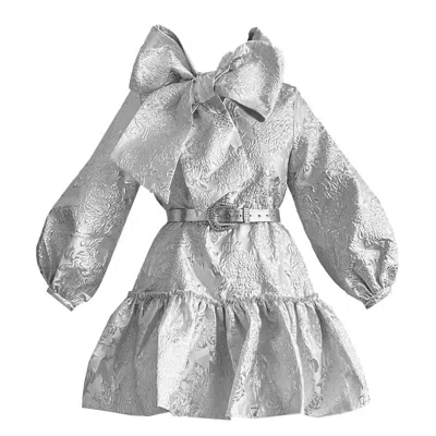 Maxjenny Women's A-shaped Brocade Dress - Silver