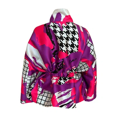 Maxjenny Women's Black / Purple / Red Square Boxy Jacket - Arty Pink Lila In Multi