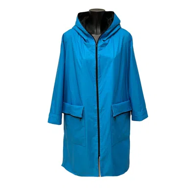 Maxjenny Women's Blue Rain Jacket Turquise