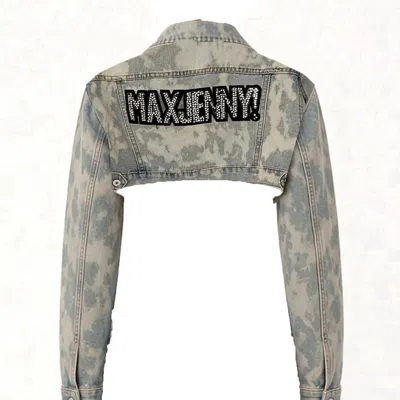 Maxjenny Women's Cropped Bleached Denim – Blue In Gray