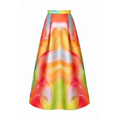 Maxjenny Women's Evening Skirt - Smokeflow Yellow In Multi