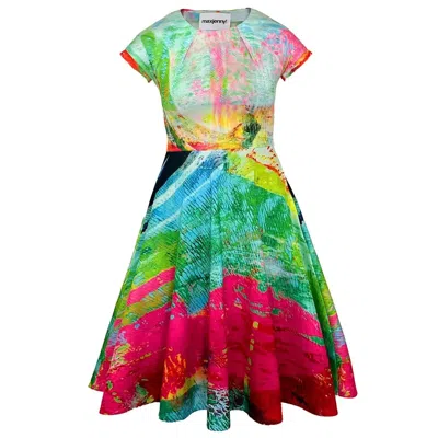 Maxjenny Women's Green / Red Sporty Dress - Mother Pink Red Green In Multi