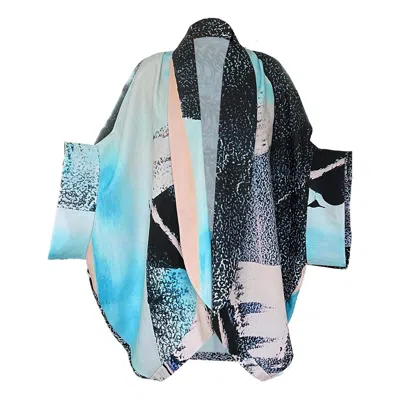 Maxjenny Women's Grey / Blue Round Art Kaftan Multi Colours Five