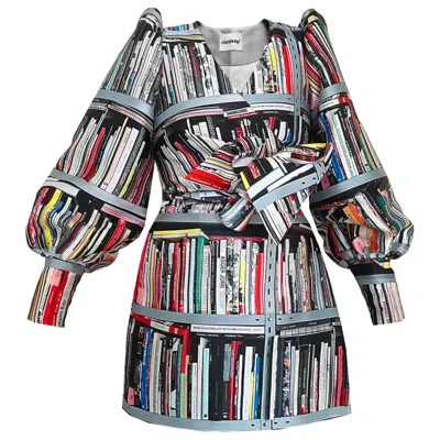Maxjenny Women's Grey Wrap Mini Dress - Bookshelf Of Art