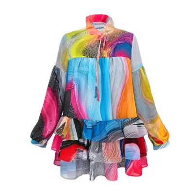 Maxjenny Women's Mini Dress - Smokeflow Watercolour In Multi