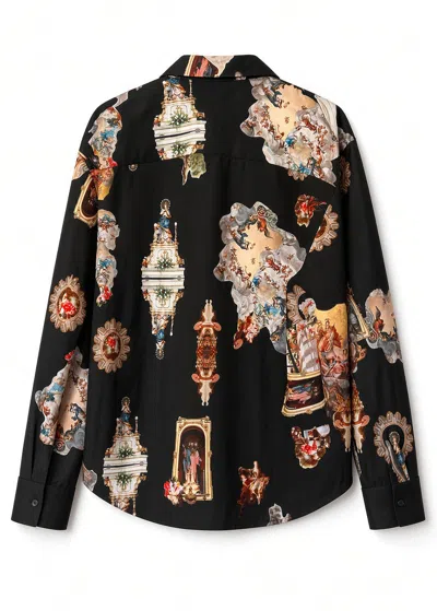 Maxjenny Women's Printed Viscose Shirt – Sicily Black
