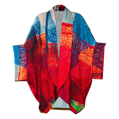 Maxjenny Women's Red / Blue Round Art Kaftan Multi Colours Six