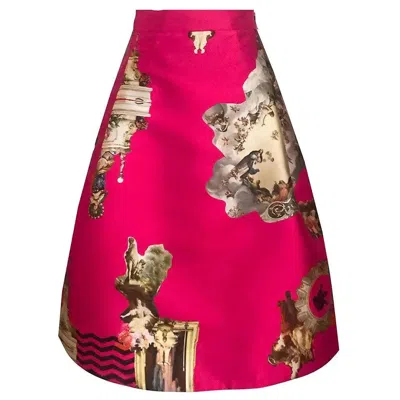 Maxjenny Women's Red Knee-length Skirt - Sicily Hot Pink