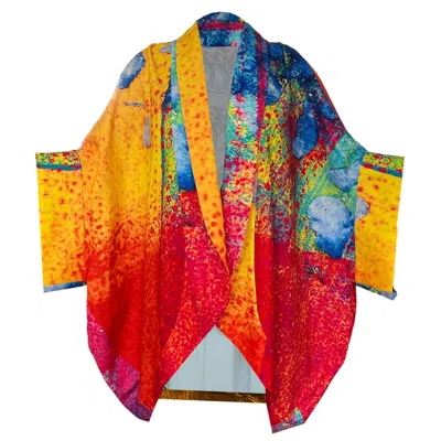 Maxjenny Women's Red / Yellow Round Art Kaftan Multi Colours Seven