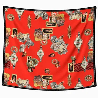 Maxjenny Women's Scarf - Sicily Red In Neutral