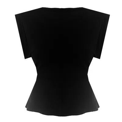 Maxjenny Women's Shoulder Top Black-the Essentials From !