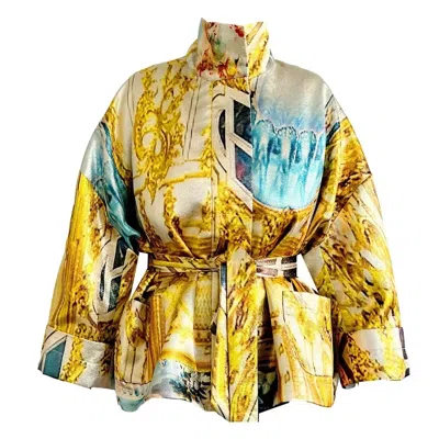 Maxjenny Women's Square Boxy Jacket - Golden Roof In Multi