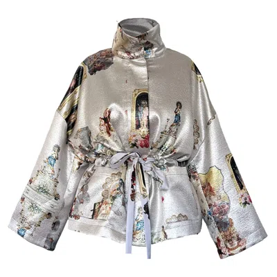 Maxjenny Women's Square Boxy Jacket - Sicily Silver