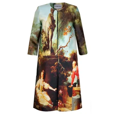 Maxjenny Women's Tailored Coat - Garden Royal In Multi