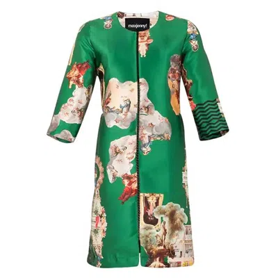 Maxjenny Women's Tailored Coat - Sicily Green In Multi