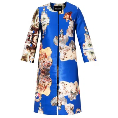 Maxjenny Women's Tailored Coat - Sicily Royal Blue In Multi