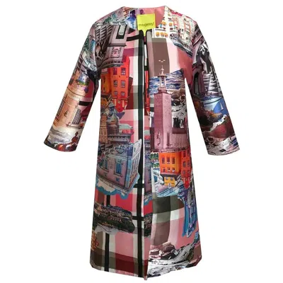 Maxjenny Women's Tailored Coat - Stockholm Royal Pink In Multi