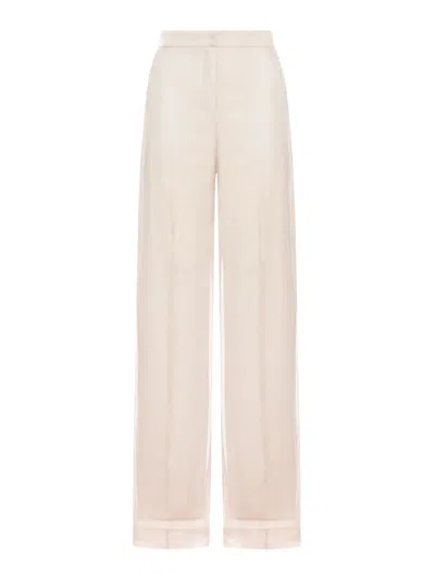 Maxmara Pianoforte Olivi Trousers In Silk Organza In Neutral