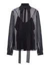 Maxmara Pianoforte Semi-transparent Scafati Blouse In Black