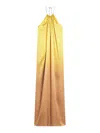 Maxmara Pianoforte Shaded Silk Satin Dress In Metallic