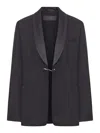 Maxmara Pianoforte Wool Gabardine Blazer In Black