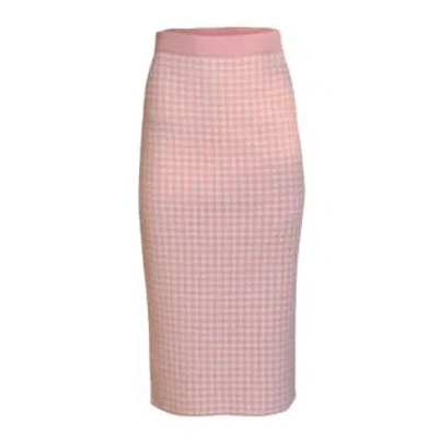 Maxmara Studio Gingham Knit Skirt In Pink