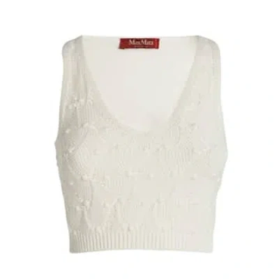 Maxmara Studio Knitted Ebbri Crop Top In White