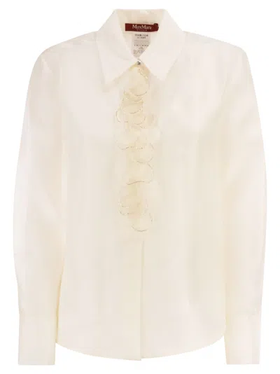 Maxmara Studio Mseagi Silk Organza Shirt In White