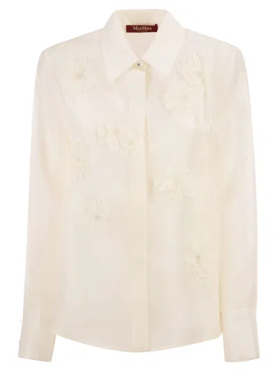 Maxmara Studio Mseagi Silk Organza Shirt In White