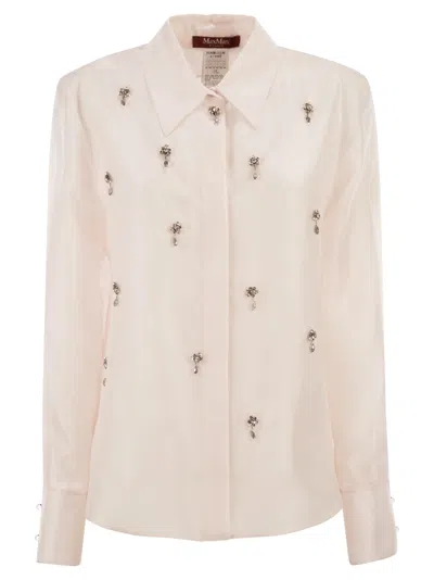 Maxmara Studio Mseagi Silk Organza Shirt In White