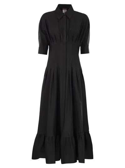 Maxmara Studio Mstcera – Long Cotton Shirt Dress With Flounced Hem