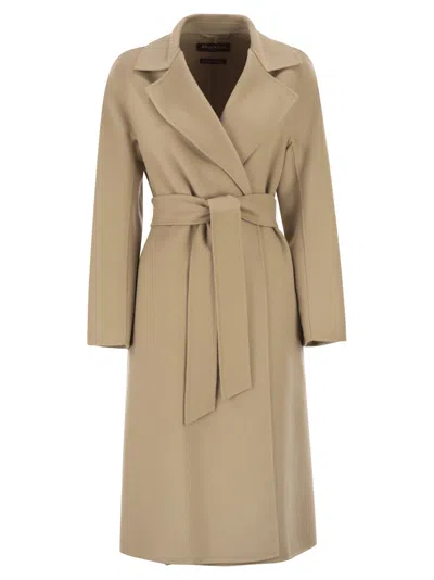 Maxmara Studio Mstcles - Wool, Cashmere And Silk Coat In Brown