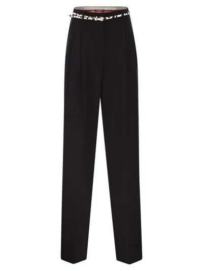 Maxmara Studio Mstcorvino Flowing Cady Trousers In Black