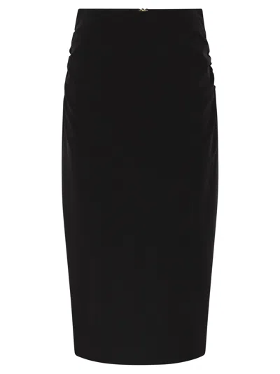 Maxmara Studio Mstquiete Draped Stretch Midi Pencil Skirt In Black