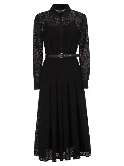 Maxmara Studio Mstricordo Lace Shirt Dress In Black
