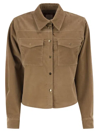 Maxmara Studio Mstrivolo – Stretch Corduroy Shirt Jacket In Neutral