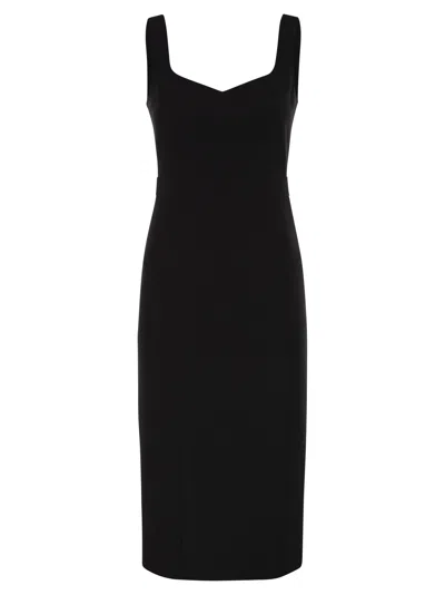 Maxmara Studio Mstsala – Fitted Midi Dress In Triacetate And Polyester In Black