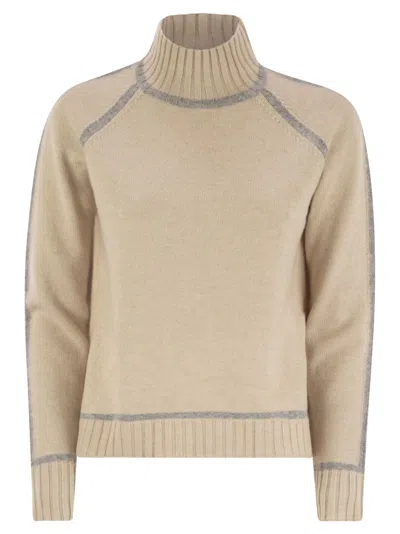Maxmara Studio Pescara - Wool And Cashmere Turtleneck Sweater In Multi