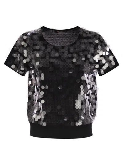 Maxmara Studio Saio - Wool Sweater With Sequins In Black