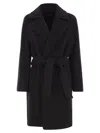 Maxmara Studio Scire Wool Beaver Dressing Gown Coat In Black