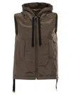 Maxmara The Cube Greengo Sleeveless In Drip Proof Technical Fabric In Brown