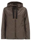 Maxmara The Cube Greenh Drip Proof Canvas Travel Jacket In Brown