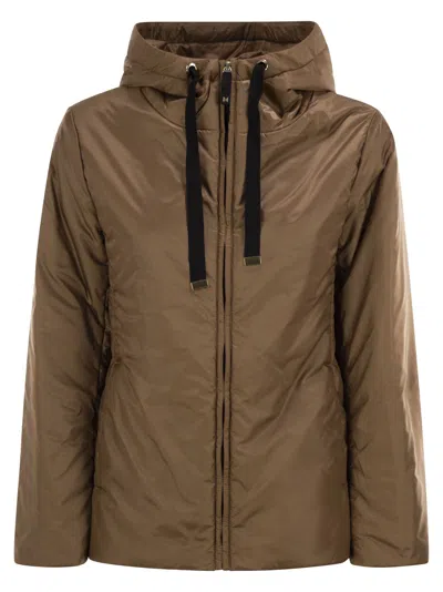 Maxmara The Cube Greenh Drip Proof Canvas Travel Jacket In Brown
